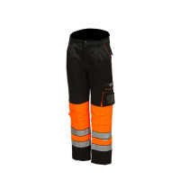 Huomioväriset talvivyötäröhousut oranssi/musta EN 20471 Lk.1 - 4055