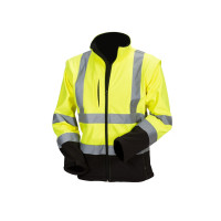 Huomiovärinen softshell pusero kelta/musta EN 20471 lk.2 - 4136