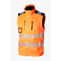 Huomiovärinen liivi oranssi/musta EN 20471 Lk.2 - 4149