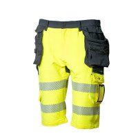 Huomioväriset stretch shortsit kelta/musta EN 20471 Lk.1 - 4326