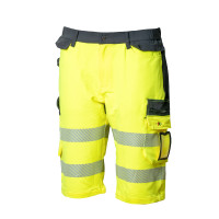 Huomioväriset stretch shortsit kelta/musta EN 20471 Lk.1 - 4326