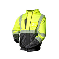 Priha huomiovärinen College hupparitakki kelta/musta EN 20471 Lk.2 - 4327