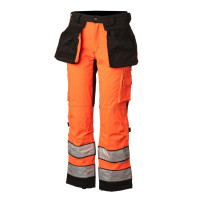 Hi-Vis STRETCH riipputaskuhousu oranssi/musta EN 20471 lk.2 - 4352