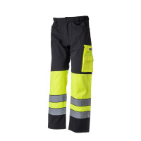 Huomioväriset STRETCH vyötäröhousut kelta/musta EN 20471 Lk.1 - 4358 