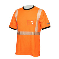 Hi-Vis oranssi puuvillainen katkoprintti huomiopaita EN 20471 Lk.2 - 4361