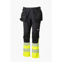 Hi-Vis Stretch vyötäröhousu kelta/musta - 4391