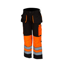 Huomiovärinen riipputaskuhousu oranssi/musta EN 20471 lk.1 - 4042