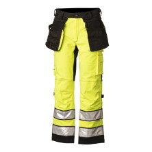 Hi-Vis STRETCH riipputaskuhousu kelta/musta EN 20471 lk.2 - 4350