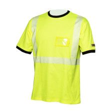 Hi-Vis keltainen puuvillainen katkoprintti huomiopaita EN 20471 Lk.2 - 4360