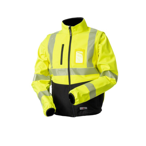 Huomiovärinen softshell pusero keltainen EN 20471 lk.2 - 4138