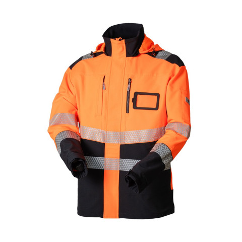 Huomiovärinen Stretch takki oranssi/musta EN 20471 Lk.2 - 4148