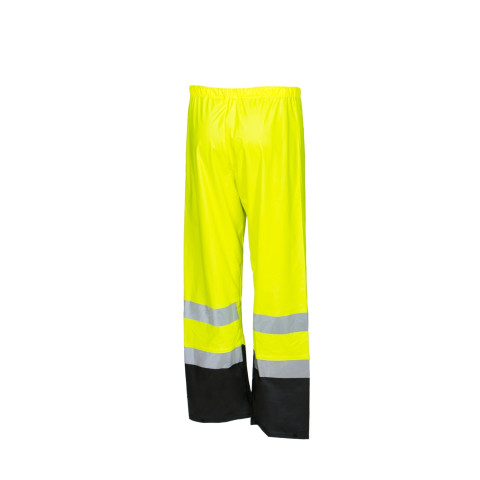 Huomiovärinen sadehousu kelta/musta EN 20471/EN 343 - 4308H