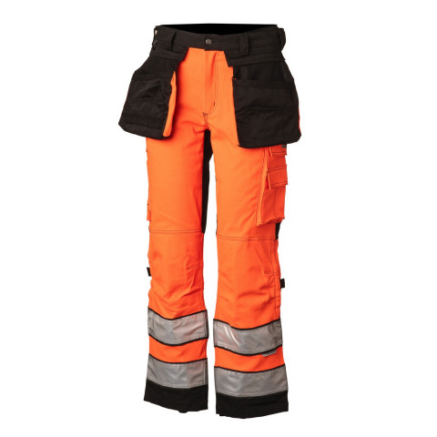 Hi-Vis STRETCH riipputaskuhousu oranssi/musta EN 20471 lk.2 - 4352